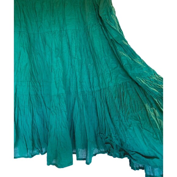 BCBG MaxAzria Sequined Crinkle Skirt Gold Boho Flouncy Tiered Small/Medium NOTE - Picture 2 of 11